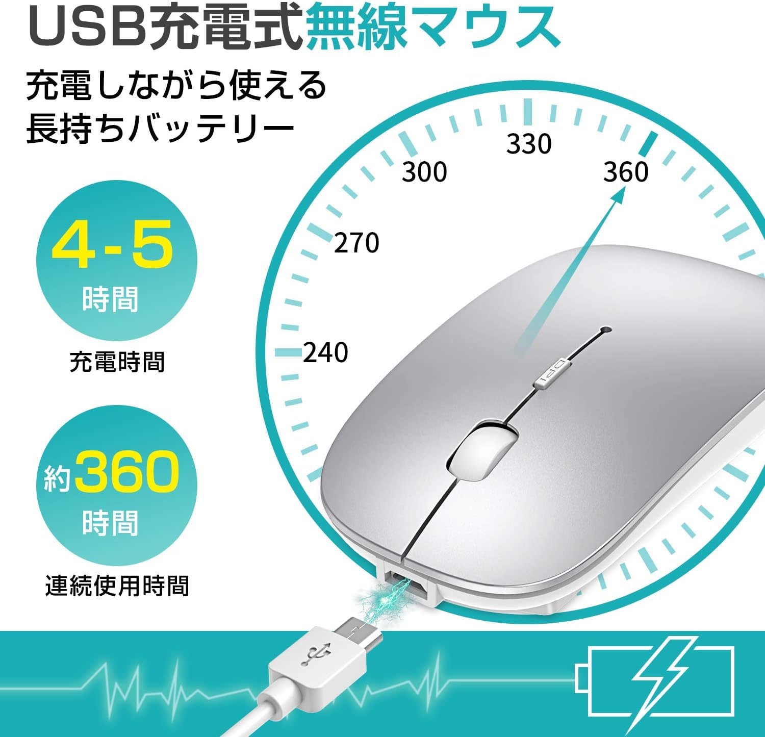 ノンブランドワイヤレスマウス MA-WBS327PK【静音ワイヤレスマウス（ピンク）】厚さ約30mmの